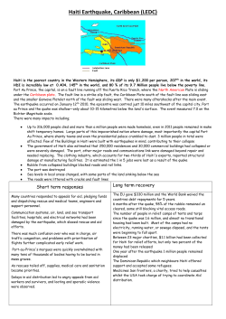 Haiti Earthquake, Caribbean (LEDC)