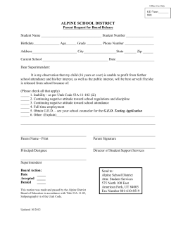 GED Testing and Board Release Information Sheet