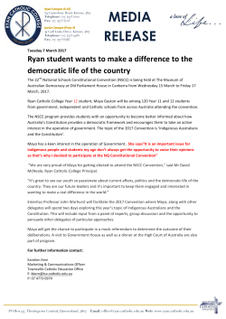 Townsville CEO - Ryan student to attend