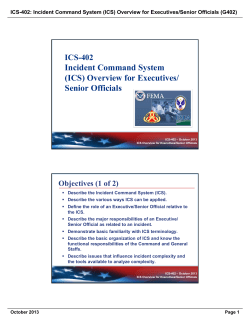 (ICS) Overview for Executives/ Senior Officials