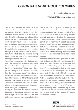 COLONIALISM WITHOUT COLONIES