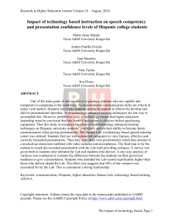 Impact of technology based instruction on speech competency