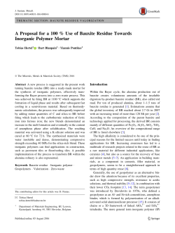 A Proposal for a 100 % Use of Bauxite Residue Towards
