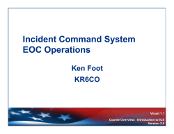 Incident Command System EOC Operations
