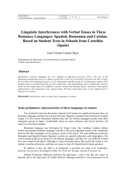 Spanish, Romanian and Catalan