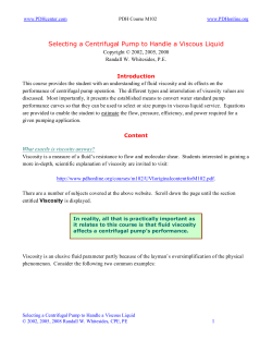 Selecting A Centrifugal Pump To Handle A Viscous Liquid