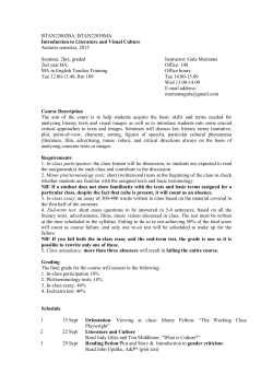 BTAN22002BA Introduction to Literature and Visual Culture