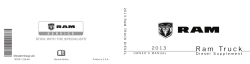 2013 RAM Truck Owner`s Manual Diesel Supplement