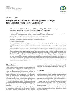Integrated Approaches for the Management of Staple Line Leaks