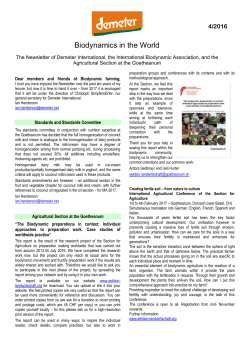 Biodynamics in the World