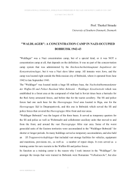 Prof. Therkel Straede "WALDLAGER": A CONCENTRATION CAMP