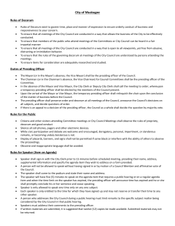 City Council/Committee Meeting Rules