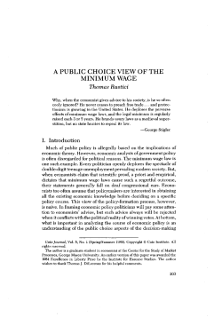 A Public Choice View Of The Minimum Wage