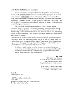 Lyric Poetry Definition and Examples