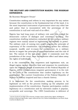 THE MILITARY AND CONSTITUTION MAKING: THE NIGERIAN