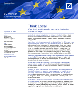 Think Local: What Brexit would mean for regional and cohesion