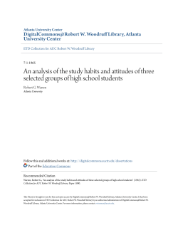 An analysis of the study habits and attitudes of three selected groups