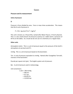 Pressure and its measurement - Ars