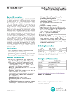 DS1922T and DS1922L Data Sheet
