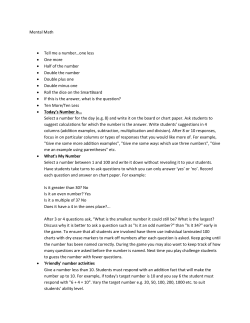 Mental Math &bull; Tell me a number&hellip;one less &bull; One more &bull; Half of the