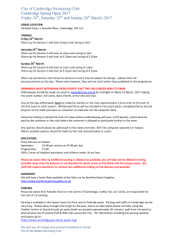 Cambridge Spring Open 2017 &ndash; Arrangements on the day