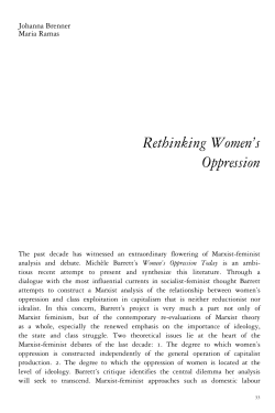 Rethinking Women`s Oppression