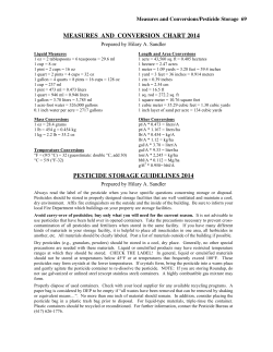 MEASURES AND CONVERSION CHART 2014 PESTICIDE