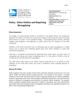Ethics and Reporting Wrongdoing
