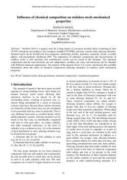 Influence of chemical composition on stainless steels