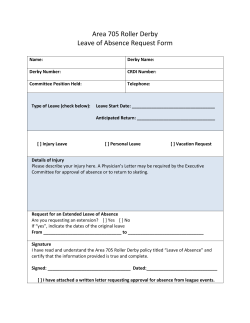 Area 705 Roller Derby Leave of Absence Request Form