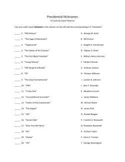 Presidential Nicknames