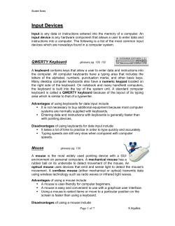 Input devices - Student notes