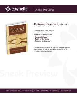 Fettered-tions and -isms - Cognella Academic Publishing