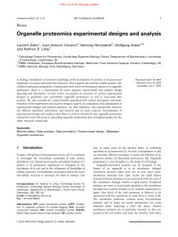 Organelle proteomics experimental designs and