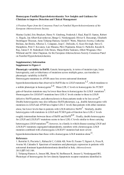 Homozygous Familial Hypercholesterolaemia: New Insights and