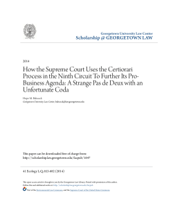 How the Supreme Court Uses the Certiorari Process in the Ninth