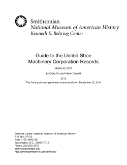 Guide to the United Shoe Machinery Corporation Records