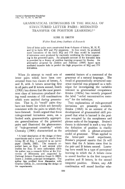 grammatical intrusions in the recall oe