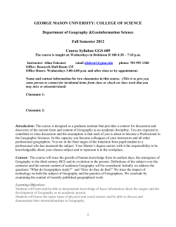 GEORGE MASON UNIVERSITY: Department of Geography