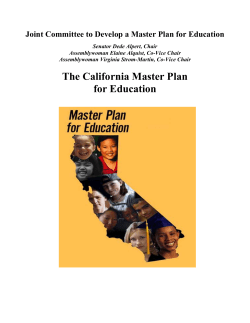 The California Master Plan for Education