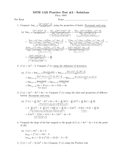 MTH 1125 Practice Test #2 - Solutions