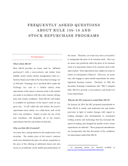 Frequently Asked Questions about Rule 10b