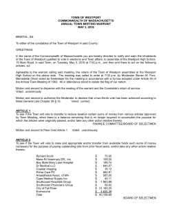 HERE. - Westport Town Meeting