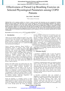 Effectiveness of Pursed Lip Breathing Exercise on Selected