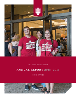 annual report 2015&ndash;2016 - Indiana University Libraries