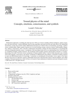 Toward physics of the mind: Concepts, emotions