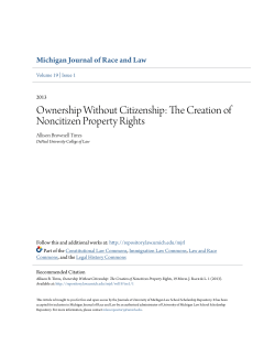 Ownership Without Citizenship: The Creation of Noncitizen Property
