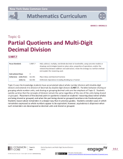 Partial Quotients and Multi-Digit Decimal Division