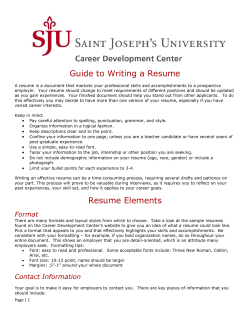 Guide to Writing Resumes - Saint Joseph`s University