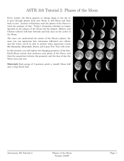 ASTR 310 Tutorial 2: Phases of the Moon